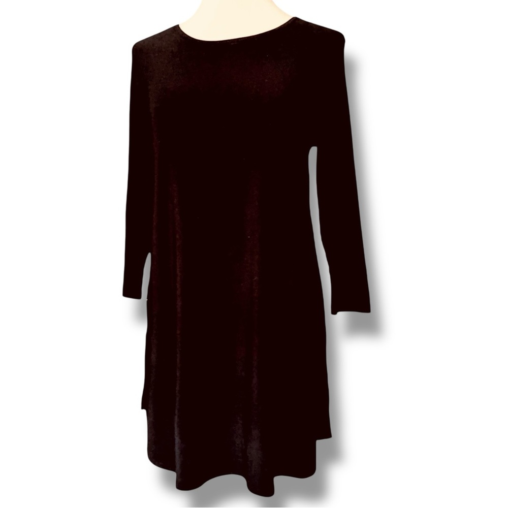 Sympli Tunic Top Size 12 Black Stretch Jersey Longline Black Minimalist Travel